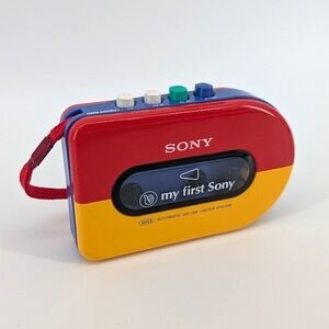 Sony My First Sony Walkman Cassette Player WM-3300 Red Yellow Blue Kids Vintage